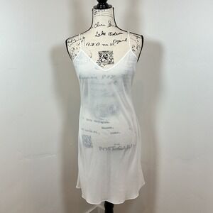 VERONICA BEARD White Sheer Slip Dress Mini Strappy V Neck Size 8